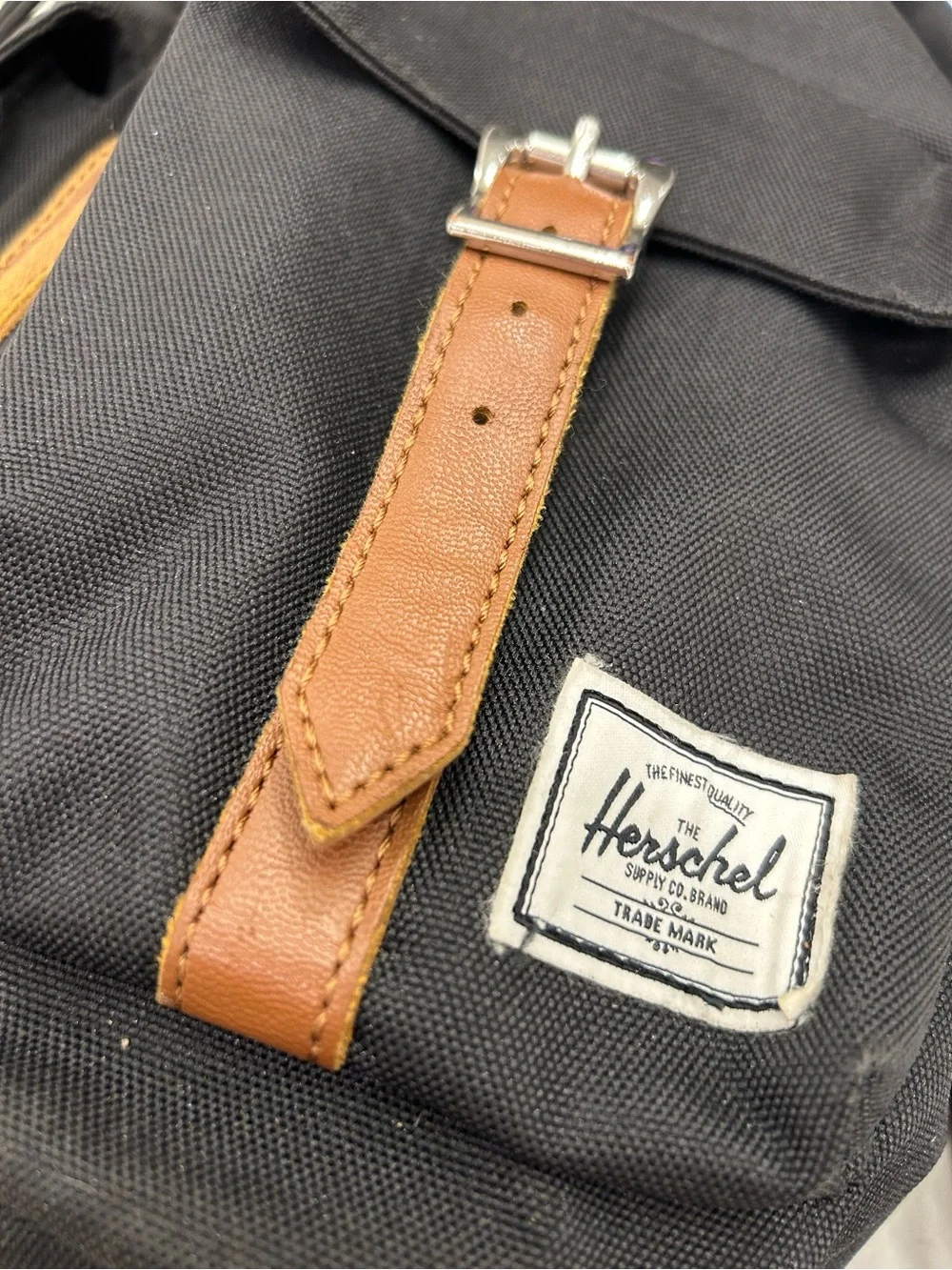 Herschel Supply Company Black Backpack with Brown Trim